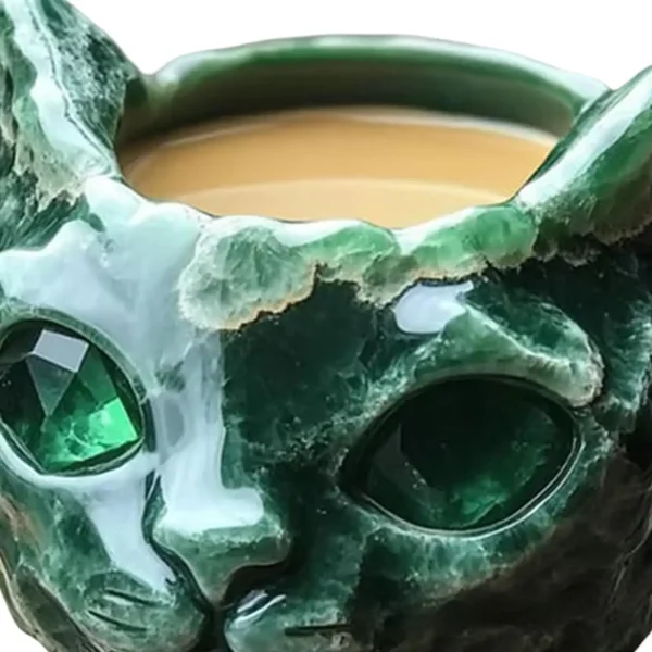 Cat Mug Cat Mineral Crystal Coffee Mugs Tea Cup Handmade Resin Drinking Bottle Cute Animal Home Decor For Kitchen Living Room - Image 5