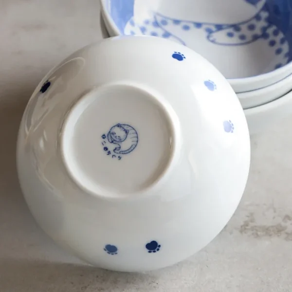 Cute Cat Ceramic Plate Japanese Plate Blue and White Porcelain Bowl Home Creative Personality Plate Home Kitchen Tableware - Image 5