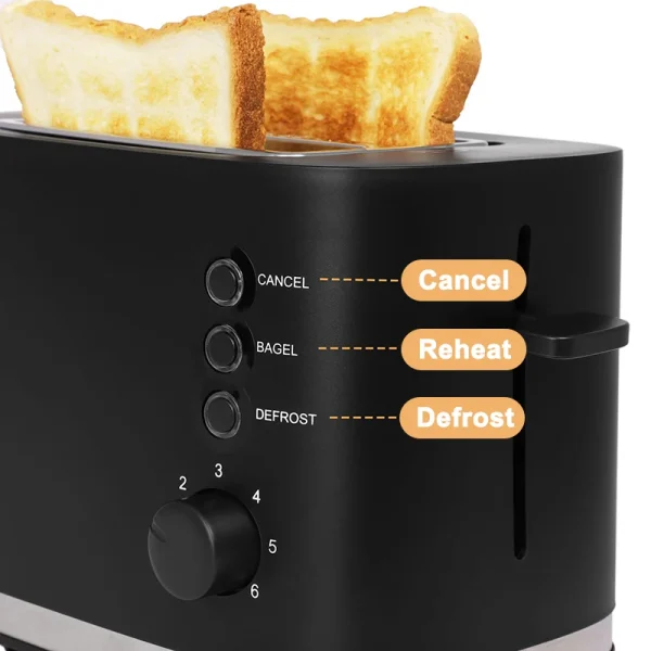 110V/220V Electric Toaster Automatic Bread Baking Machine Stainless steel Household Breakfast Toast Oven Sandwich Grill 2 Slices - Image 5