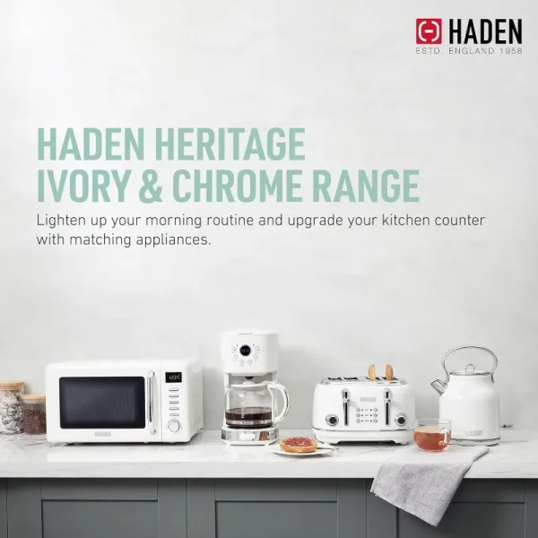 Heritage Stainless Steel 4-Slice Toaster with Extra-Wide Slots, Ivory - Image 5