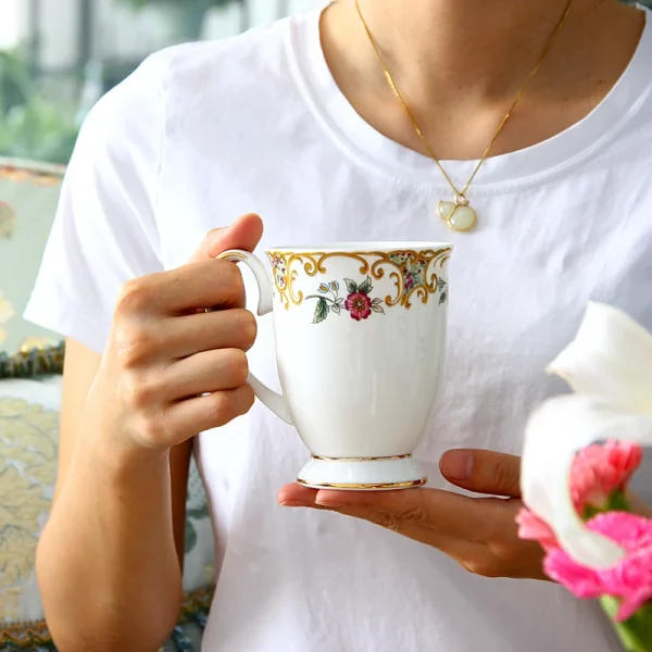 300ML, bone china espresso mug, porcelain taza para cafe cup, ecoffee cup, ceramic mug tea, vintage cute coffee mug gift present - Image 4