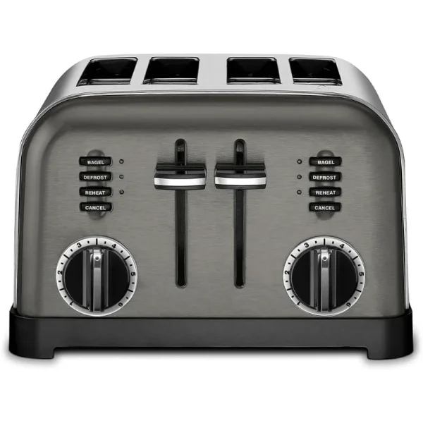 Cuisinart CPT-180BKS Classic 4-Slice Toaster, Black/Stainless Steel