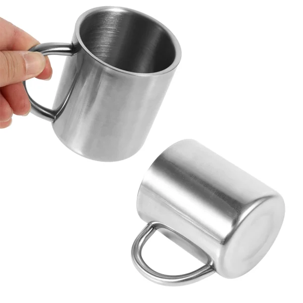 220ML Double Wall Stainless Steel Coffee Mug Portable Cup Travel Camping Tumbler Jug Coffee Tea Milk Cups Office Water Mugs - Image 5
