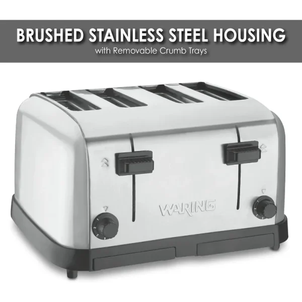 Waring Four-Compartment Pop-Up Toaster, Silver - Image 4