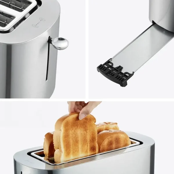 4 Slice Toaster Long Slot Extra Wide Bagel Toaster with Defrost Reheat Function True Bagel Control 6 Browning Levels Easy Clean - Image 5