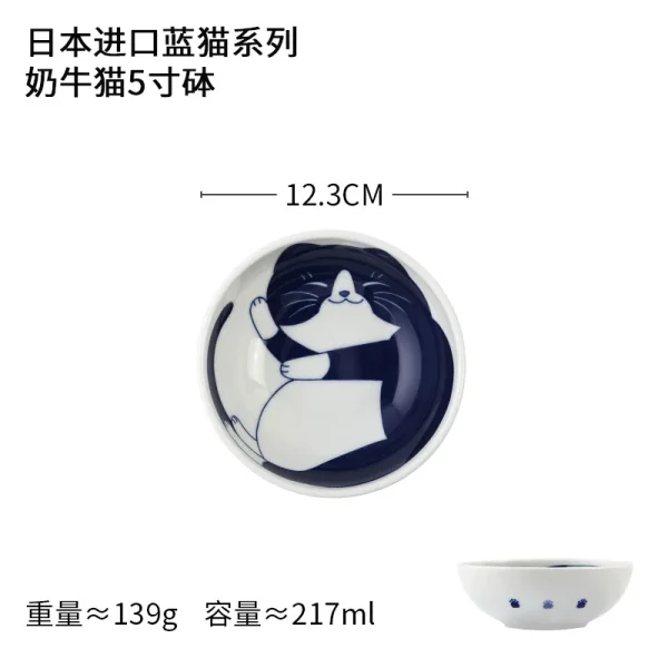 Cute Cat Ceramic Plate Japanese Plate Blue and White Porcelain Bowl Home Creative Personality Plate Home Kitchen Tableware - Image 10