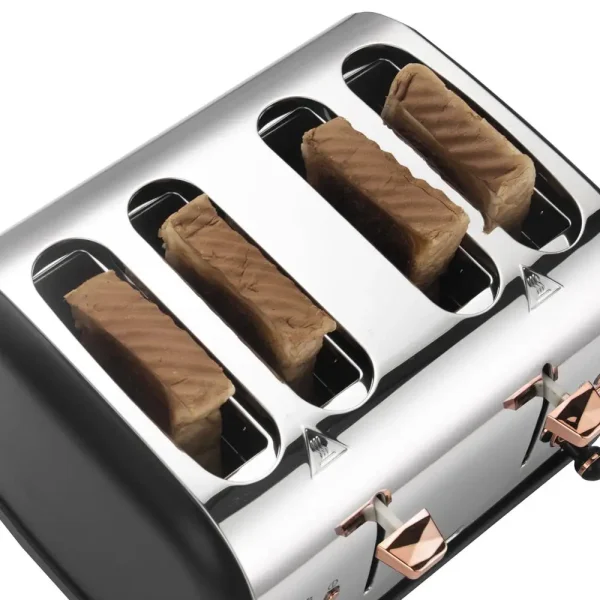 4 Slice Wide Slot Toaster Stainless Steel Breakfast Maker Adjustable Browning Defrost Crumb Tray Fast Cooking Kitchen Appliance - Image 4