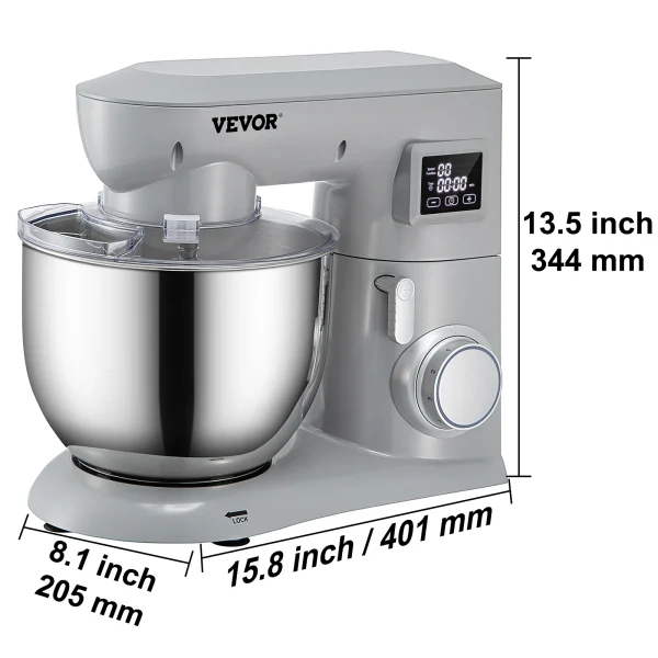 SucceBuy 5.5/7LElectric Stand Mixer with 6Speeds LCD Screen Timing Food Mixer Cream Egg Whisk Whip Dough Kneader With Steel Bowl - Image 10