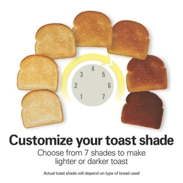 Retro 2 Slice Metal Toaster 750W Extra Wide Slots Toast Boost Cancel Button 7 Toast Shades Auto Shutoff Crumb Tray Kitchen - Image 5