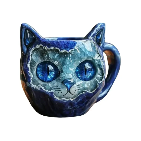 Cat Mug Cat Mineral Crystal Coffee Mugs Tea Cup Handmade Resin Drinking Bottle Cute Animal Home Decor For Kitchen Living Room - Image 9