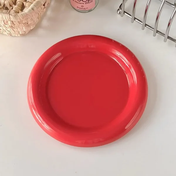 Round Ceramic Plate Thick-edged Western Food Plate Creative Steak Nordic Tableware Ceramic Plate Main Course Kitchen Utensils - Image 7