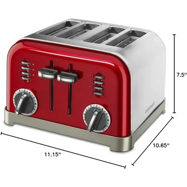 Cuisinart CPT Metal Classic 4-Slice Toaster, Metallic Red - Image 5