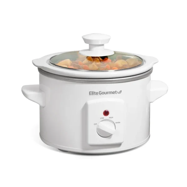 1.5Qt Mini Slow Cooker Stainless Steel Compact Kitchen Appliance with Removable Stoneware Pot Tempered Glass Lid Temperature - Image 2