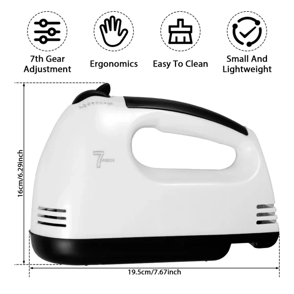 7Speed Electric Mixer Household Multifunctional Food Blender Kitchen Handheld Egg Beater Processor Cream Cake Baking Dough Mixer - Image 2