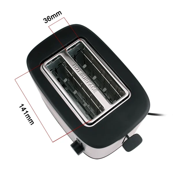 110V/220V Electric Toaster Automatic Bread Baking Machine Stainless steel Household Breakfast Toast Oven Sandwich Grill 2 Slices - Image 4
