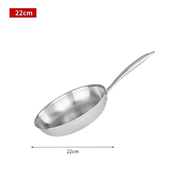Stainless Steel Frying Pan, NonStick Pan Fried Steak Pot  Uncoated Kitchen Cookware For Gas Stove and Induction Cooker - Image 10