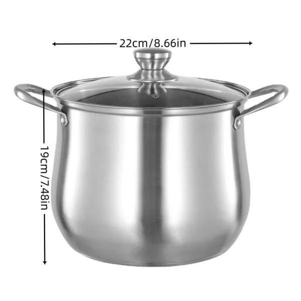 1pc Large Stainless Steel Stock Pot - Ideal for Soups, Stews, and More - Durable, Easy to Clean - Essential Kitchen Gadget - Image 6