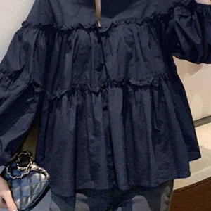 ZANZEA Fashion Women Long Puff Sleeve Blouse Autumn Spring Eelgant Shirt Ruffles Blusas Femininas Mujer Party Work Tops Tunic