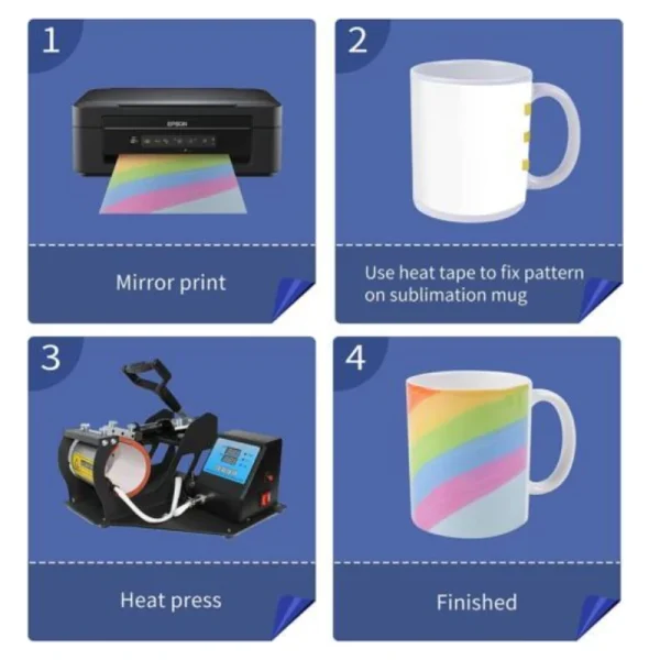 HTVRONT 6 Pack 11 OZ Sublimation Mugs Blank Set Classic Drinking Cups with Handles for Latte DIY Mug Gift for Sublimation Paper - Image 4