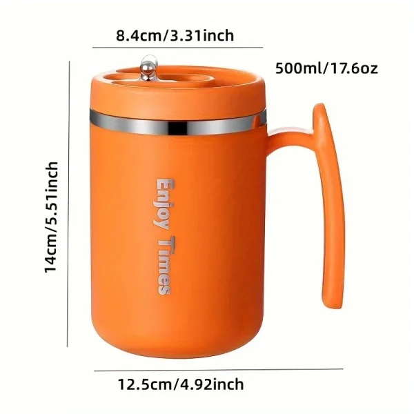 304 Stainless Steel Coffee Mug With Lid Tea Cup Thermal Mug With Tea Strainer And Straw Water Bottle - Image 4