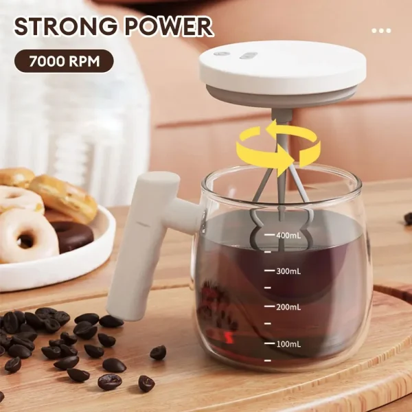 Electric Mixing Cups for Drinks Self Stirring Coffee Cup Portable Glass Mug Automatic Mix Cup for Juice Milk Milk Tea Soy Milk - Image 2