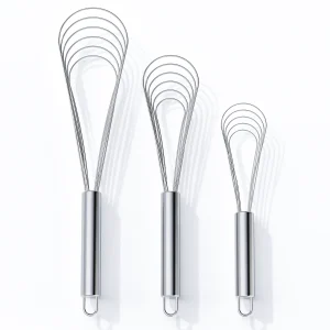 VIMACO® Flat Whisk Stainless Steel 8"10"12" Egg Utensils for Kitchen Baking Prepworks
