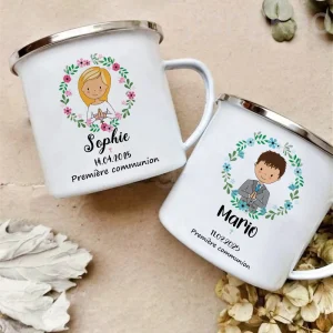 Personalized Kids First Communion Mug Child Communion Drinks Hot Cocoa Cup Coffee Mugs Custom Name Boys Girls Confirmation Gift
