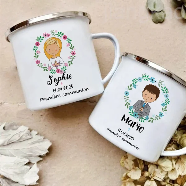 Personalized Kids First Communion Mug Child Communion Drinks Hot Cocoa Cup Coffee Mugs Custom Name Boys Girls Confirmation Gift