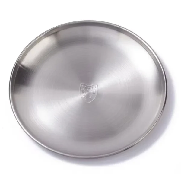 Gold Stainless Steels Round Plate Rust-Proof Shallow Tray Plate Camping Plate BBQ Picnic Dishes Cookware - Image 8