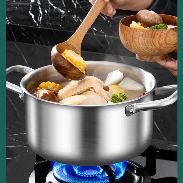 MOEYE Soup Pot 316 Stainless Steel  5-layer Thickening With Lid Electeic Induction Soup Pot - Image 2