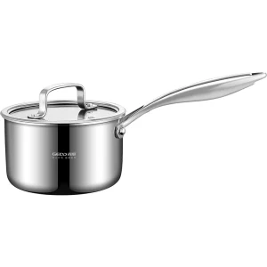 LFGB Certificated 304 Stainless Steel Milk Pot Heat Insulating Hollow Handle Breakfast Pan Mini Oil Boiling Cooker for Kitchen