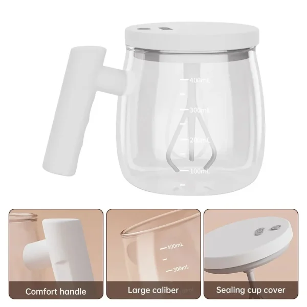 Electric Mixing Cups for Drinks Self Stirring Coffee Cup Portable Glass Mug Automatic Mix Cup for Juice Milk Milk Tea Soy Milk - Image 6