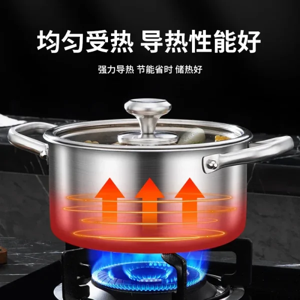 MOEYE Soup Pot 316 Stainless Steel  5-layer Thickening With Lid Electeic Induction Soup Pot - Image 5