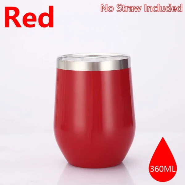 360ml Stainless Steel Eggshell Wine Tumbler Double Wall Vacuum Insulated Cup for Coffee Tea Office Home Travel - Image 10