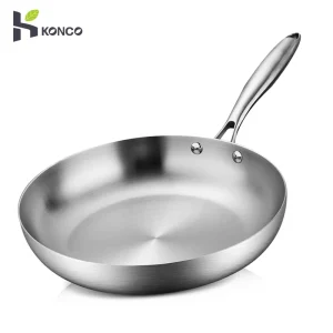 304 Stainless Steel Frying Pan NonStick Pan Fried Steak Pot Uncoated Kitchen Cookware for Gas Stove and Induction Cooker
