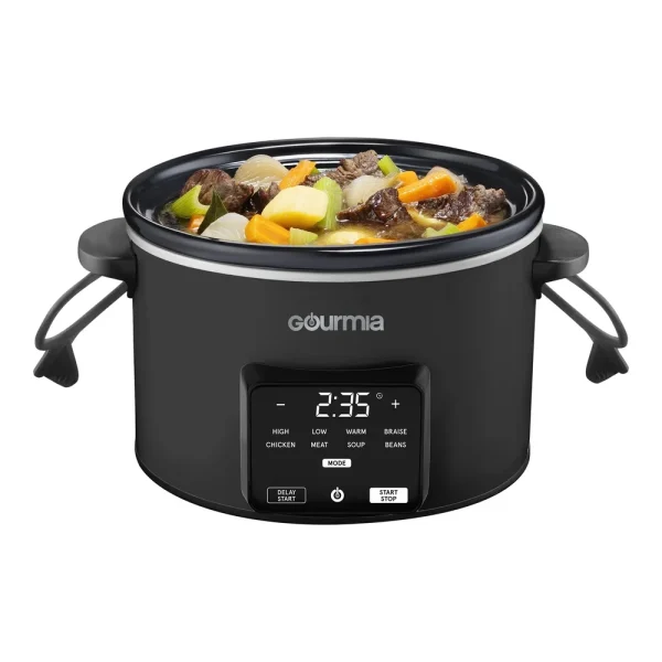 4.5QT Programmable Slow Cooker with 5 Presets Automatic Keep Warm Digital Display Customizable Timer Dishwasher Safe Parts - Image 6