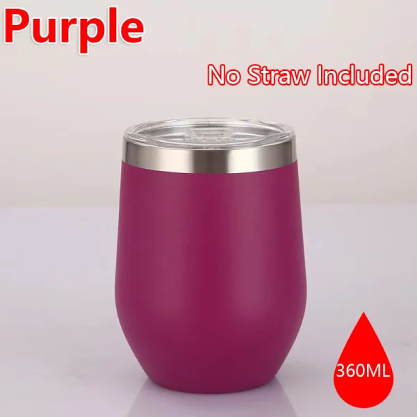 360ml Stainless Steel Eggshell Wine Tumbler Double Wall Vacuum Insulated Cup for Coffee Tea Office Home Travel - Image 15