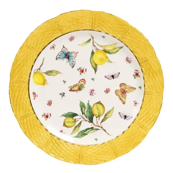 Assiette Questeak en céramique à motif de citron européen, bol, fruits, bonbons, Dim Sum, cuisine occidentale, plats - Image 5