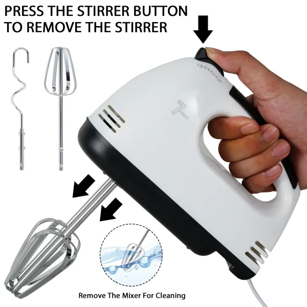 7Speed Electric Mixer Household Multifunctional Food Blender Kitchen Handheld Egg Beater Processor Cream Cake Baking Dough Mixer - Image 4