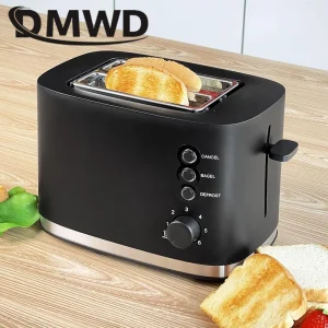 110V/220V Electric Toaster Automatic Bread Baking Machine Stainless steel Household Breakfast Toast Oven Sandwich Grill 2 Slices