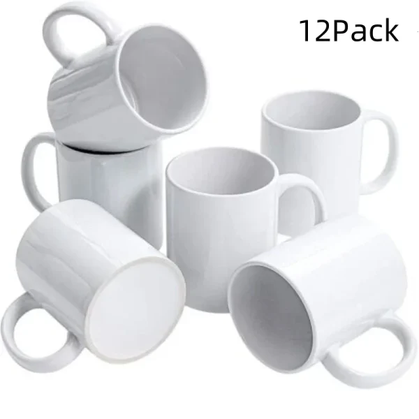 HTVRONT 6 Pack 11 OZ Sublimation Mugs Blank Set Classic Drinking Cups with Handles for Latte DIY Mug Gift for Sublimation Paper - Image 7