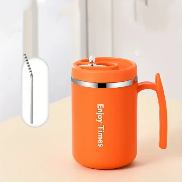 304 Stainless Steel Coffee Mug With Lid Tea Cup Thermal Mug With Tea Strainer And Straw Water Bottle - Image 5