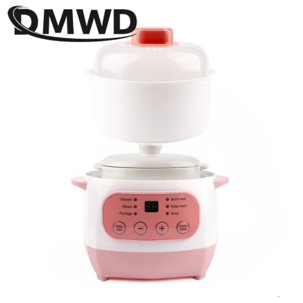 110V/220V Electric Ceramics Slow Cooker Water Stew Soup Porridge Health Pot Eggs Meal Steamer Simmer Baby Food Cooking Machine - Image 5