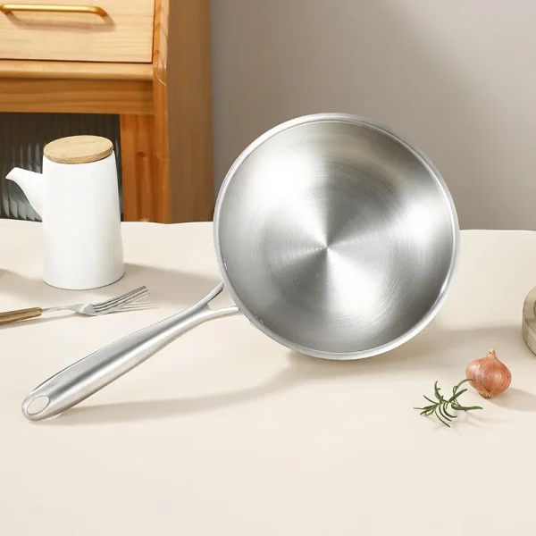 Stainless Steel Frying Pan, NonStick Pan Fried Steak Pot  Uncoated Kitchen Cookware For Gas Stove and Induction Cooker - Image 2