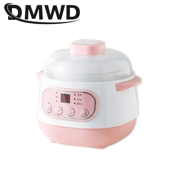 110V/220V Electric Ceramics Slow Cooker Water Stew Soup Porridge Health Pot Eggs Meal Steamer Simmer Baby Food Cooking Machine - Image 11