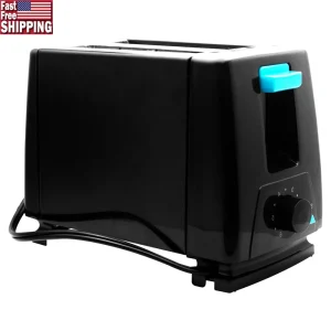 Compact 2-Slice Toaster with 6 Shade Settings Efficient Toasting Power Lightweight Portable Durable Construction Ideal Small