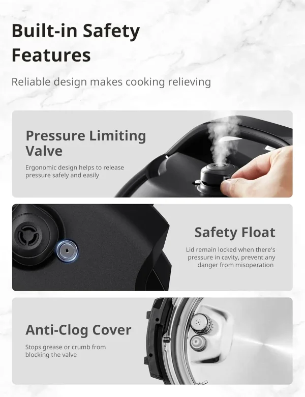 9-in-1 Electric Pressure Cooker, 14 Presets Instant Multi Cooker Olla de Presion Non-Stick Pot Yogurt Maker Rice Cooker Slow Coo - Image 4