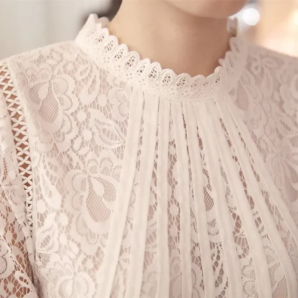 Autumn Chiffon Lace Blouse Women Shirts Summer White Tops Blusas Women Long Sleeve Blouses Women Clothing Feminine 51C - Image 6
