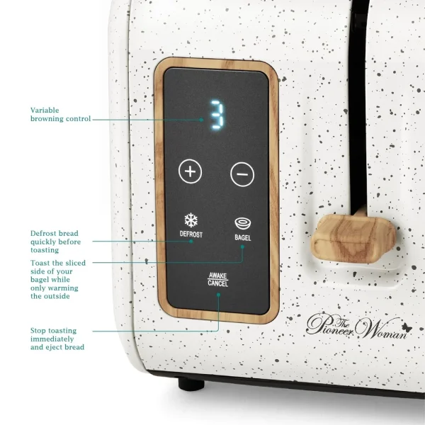 Digital 2-Slice Toaster with Touch Display Defrost Bagel Cancel Functions High-Lift Boost Modern Design Easy to Use - Image 3