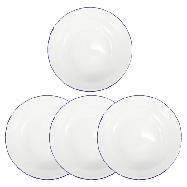 4Pcs Retro Enamel Plates for Camping Restaurant Food Serving Vintage Style Dishes Home Kitchen Tableware Catering Serving Plate - Image 6